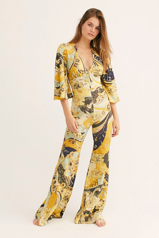 free people yellow jumpsuit