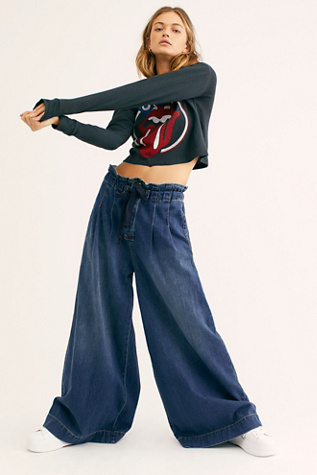 paper bag denim trousers