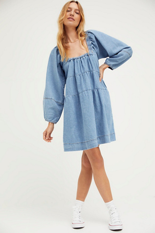 denim babydoll dress