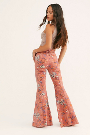 printed flare jeans