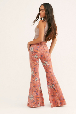 high rise printed flare pants