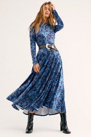 crushed velvet long dress