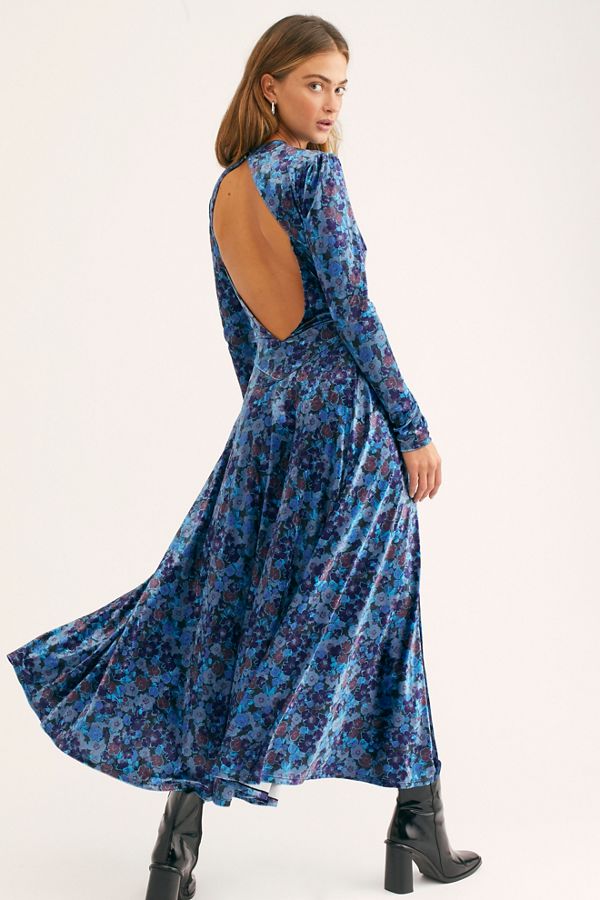 Heartland Crushed Velvet Maxi Dress Free People