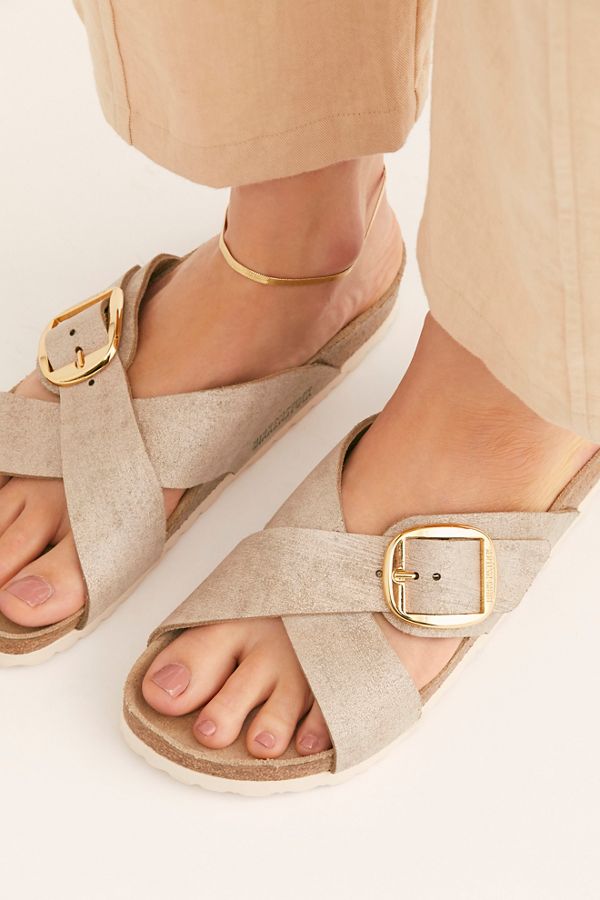 Siena Washed Metallic Big Buckle Birkenstock Sandals | Free People