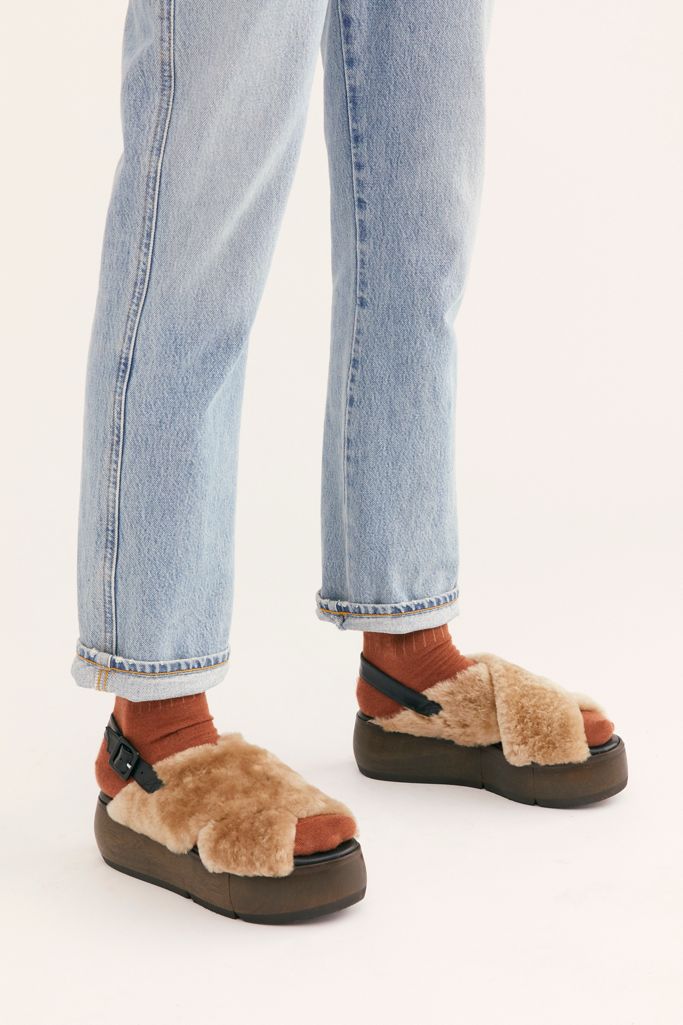teva shearling sandals