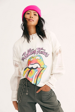 rolling stones tie dye hoodie