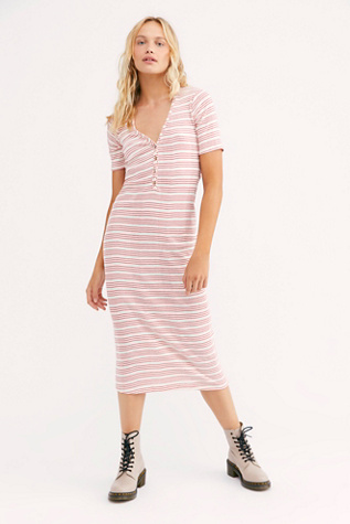 free people lulu henley midi dress