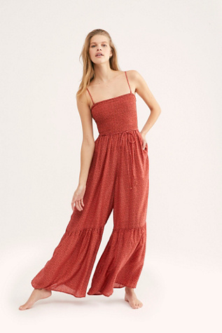 free people red jumpsuit