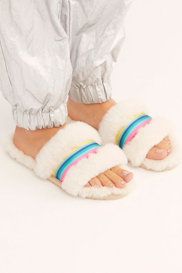 emu australia rainbow slippers