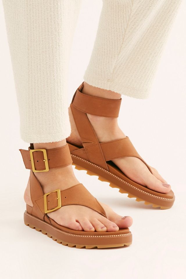 rubber t strap sandals