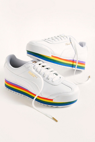 rainbow colored tennis shoes