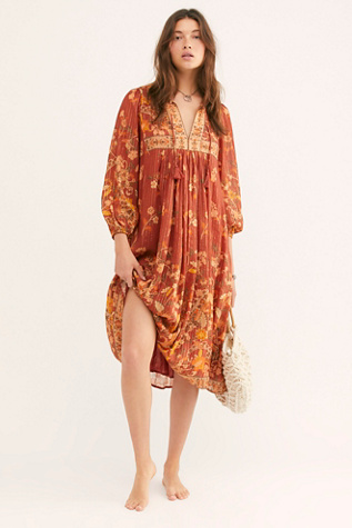 rust boho dress