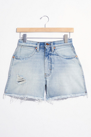 a line denim shorts