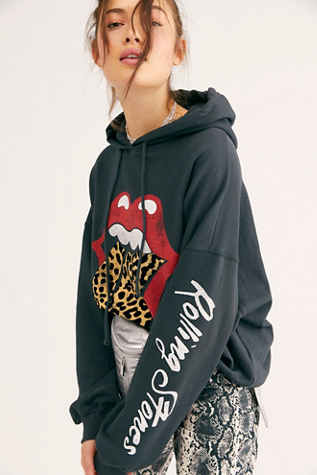 rolling stones hoodie grey