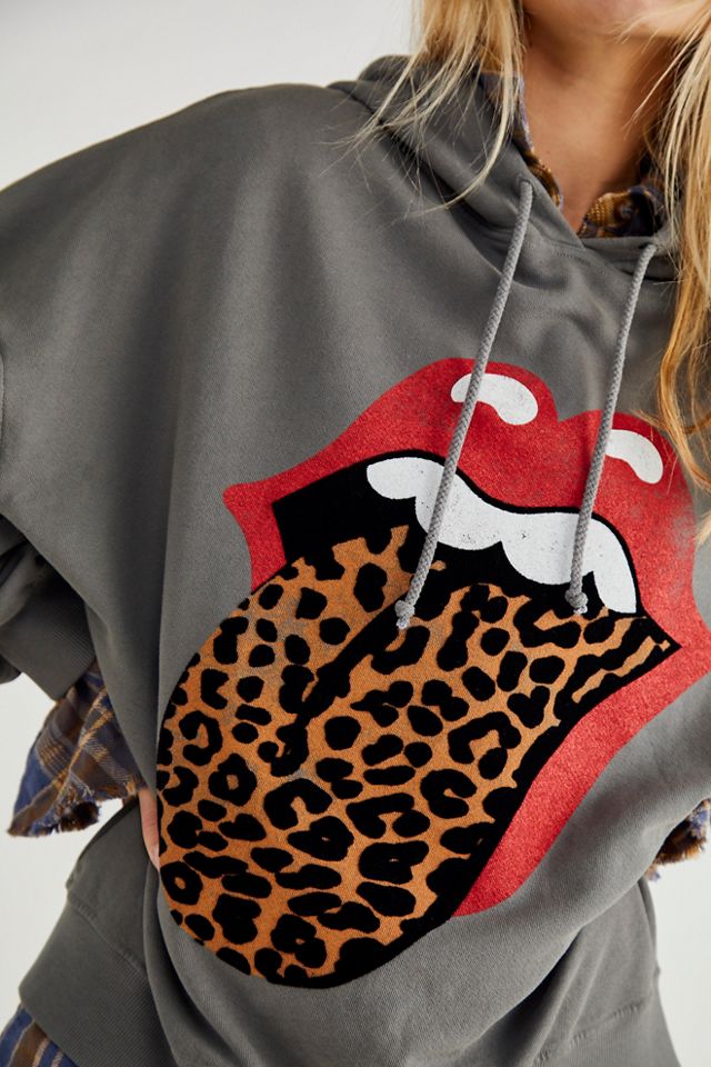 rolling stones cheetah tongue sweatshirt