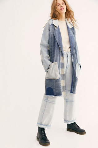 free people long denim jacket