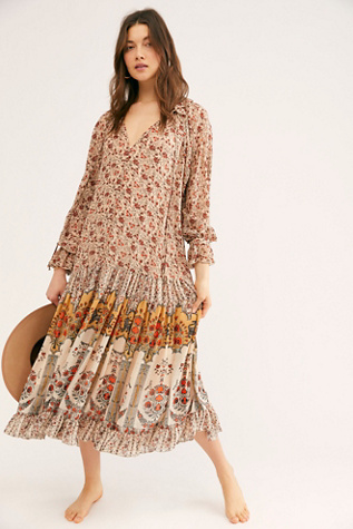 border print maxi dress