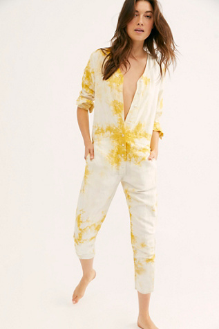 free people yellow jumpsuit