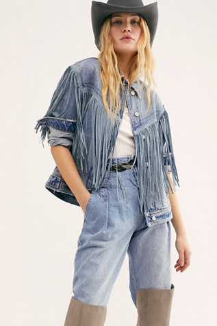 After Hours Fringe Denim Jacket | Free 