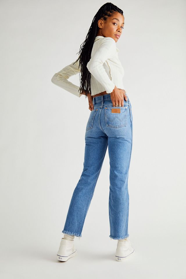 Wrangler Wild West High Rise Straight Jeans | Free People UK