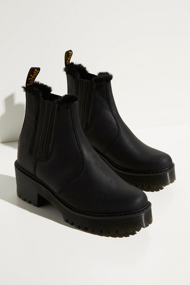 dr martens chelsea fur boots