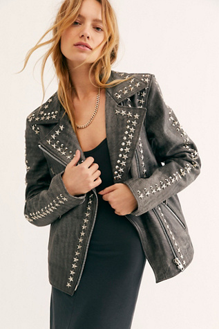 free people green leather jacket