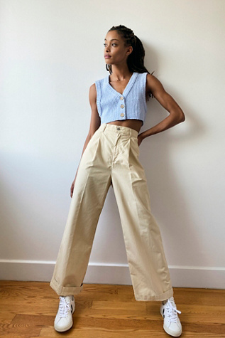 pleated high waisted jeans