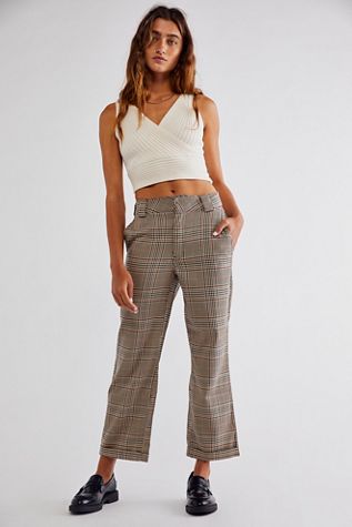 dickies roll hem crop wide leg pants