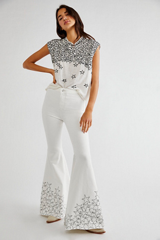 free people white flare jeans