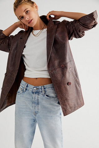 Dare Me Croc Leather Blazer