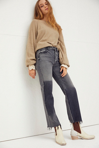 mother frayed ankle jeans