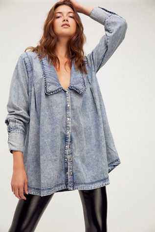 free people denim shirt