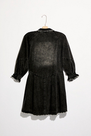 free people black denim dress