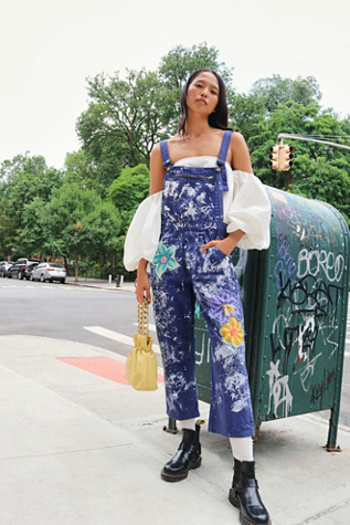 rialto jean project floral painted overalls