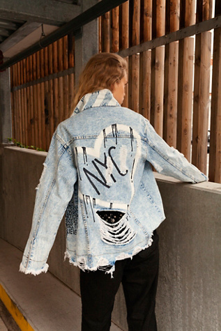 free people distressed denim jacket