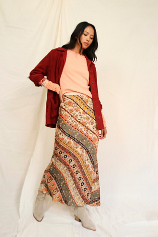 printed slip skirt