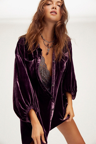 velvet shirt dress