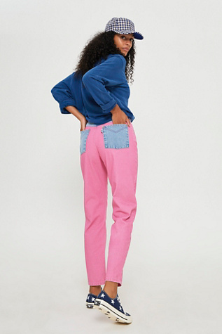 pink mom jeans