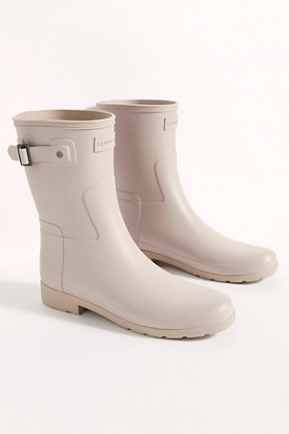 short grey hunter rain boots