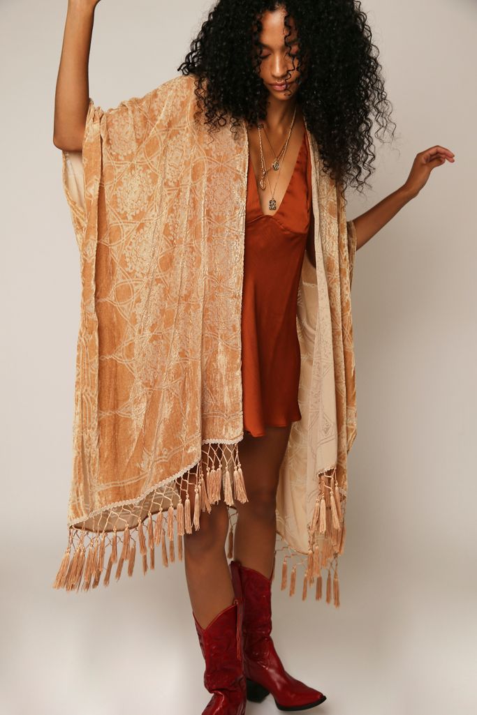 Kaleidoscope Velvet Kimono Free People