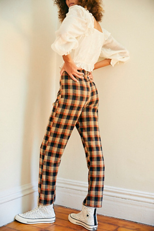 plaid cropped flare pants