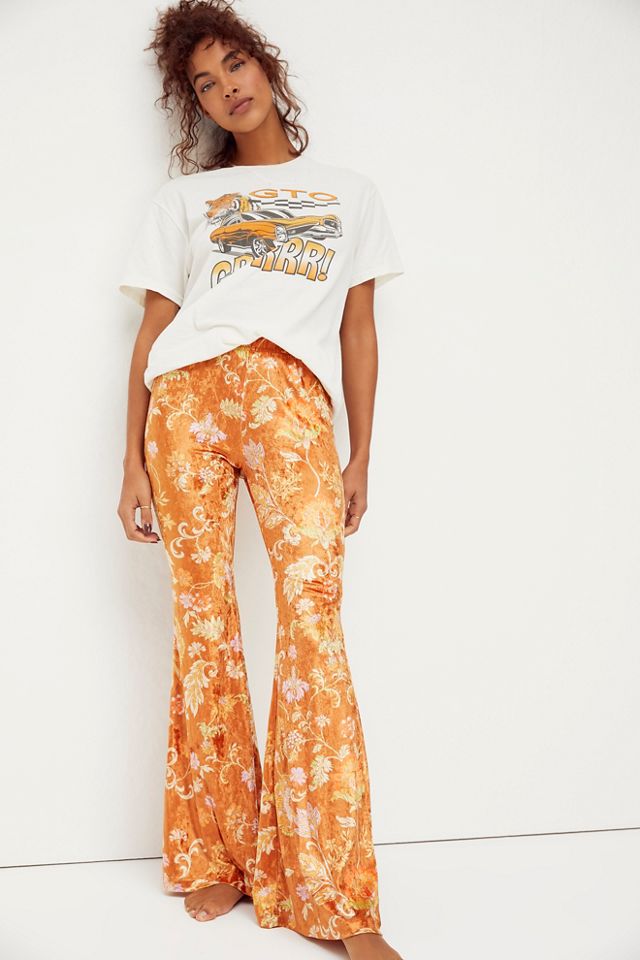 green velvet flare pants