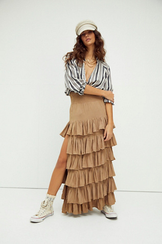 maxi skirt khaki