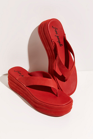 free people red sandals