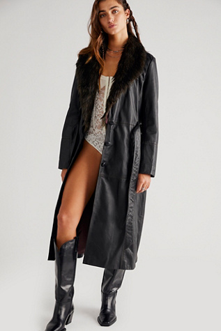 Free People Midnight Train Leather Duster. 3