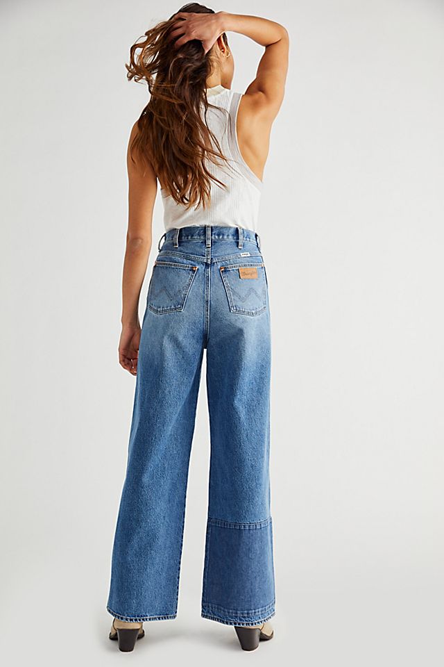Free People Wrangler Heritage World Wide-Leg Pieced Jeans - 59156646