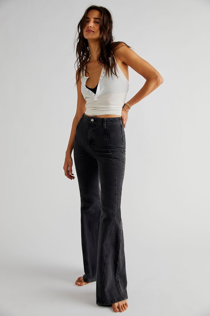 free people black flare jeans