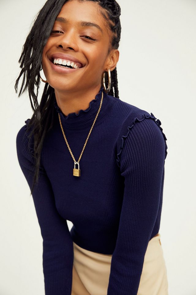 Ruffle Mock Neck Top Free People