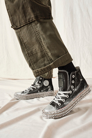 studded high top sneakers