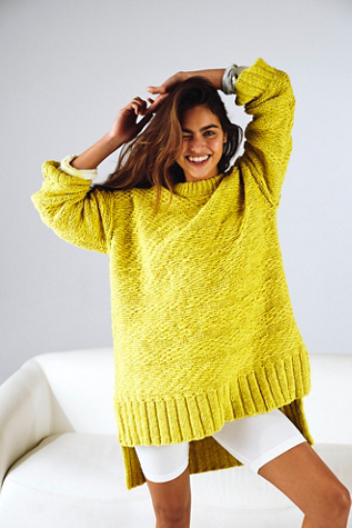 yellow free people sweater